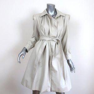 BALENCIAGA PULLED PUFF SLEEVE COAT BEIGE COTTON SIZE 34 BELTED JACKET